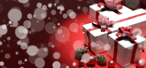 Christmas background with christmas decoration - 3d rendering