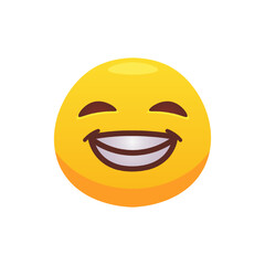 Feeling expression. Face emoji flat icon for web design. Yellow emotion circle icon smiling, laughing and crying isolated vector illustration