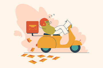 Postman Sleeping on a scooter