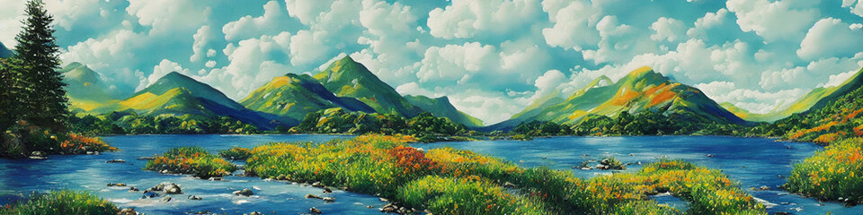Fototapeta premium Naturalist Panoramic Landscape