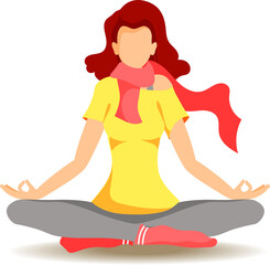 Obraz na płótnie Canvas girl in yoga pose illustration