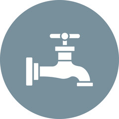 Faucet Multicolor Circle Glyph Inverted Icon