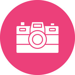 Camera Multicolor Circle Glyph Inverted Icon