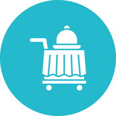 Room Service Multicolor Circle Glyph Inverted Icon