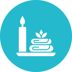 Obraz premium Spa Multicolor Circle Glyph Inverted Icon