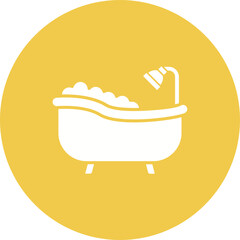 Bathtub Multicolor Circle Glyph Inverted Icon