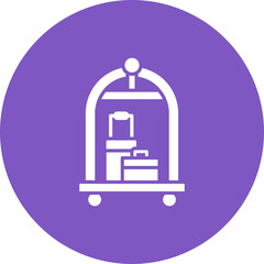 Luggage Cart Multicolor Circle Glyph Inverted Icon