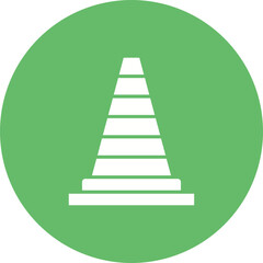 Fototapeta premium Traffic Cone Multicolor Circle Glyph Inverted Icon