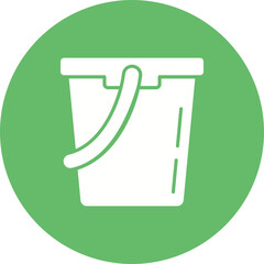 Water Bucket Multicolor Circle Glyph Inverted Icon