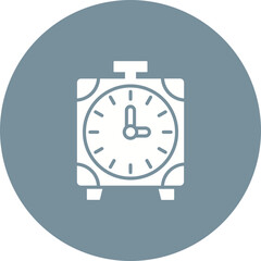 Alarm Clock Multicolor Circle Glyph Inverted Icon