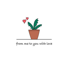 card with funny cactus with words from me to you with love