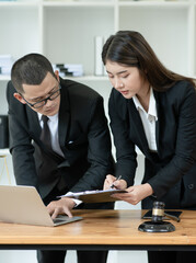 Lawyers having  Concepts of Consulting team work Legal services at the law office. 