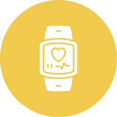 Smartwatch Multicolor Circle Glyph Inverted Icon