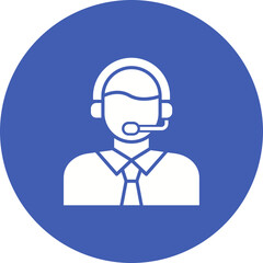 Customer Service Agent Multicolor Circle Glyph Inverted Icon