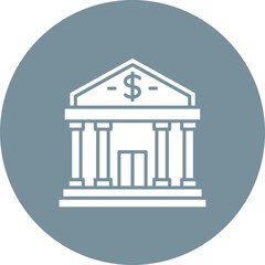 Bank Multicolor Circle Glyph Inverted Icon