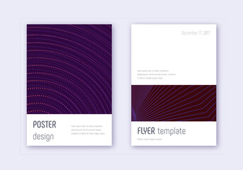 Fototapeta premium Minimalistic cover design template set. Violet abs