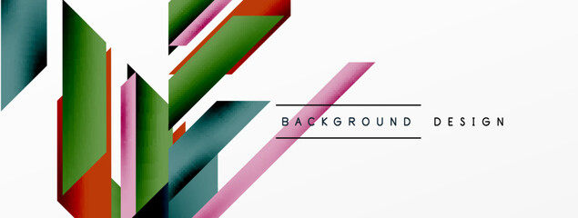 Minimal geometric abstract background. Dynamic 3d lines composition. Trendy techno business template for wallpaper, banner, background or landing