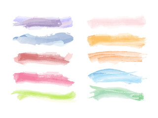 set of abstract colorful watercolor splashes