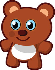 Plakat teddy bear cartoon,vector cute brown teddy bear