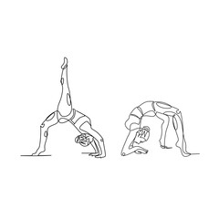 Vector illustration of a woman doing acrobatics