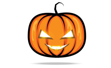 Pumpkin on white background Vector Illustration.