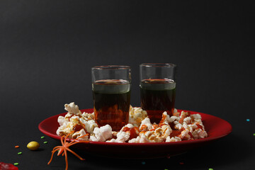 Concept of funny Halloween party, different Halloween party