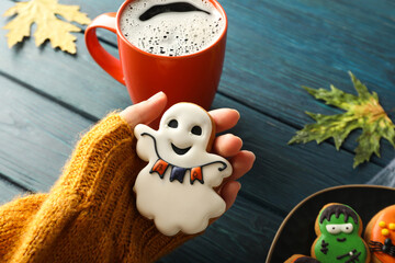 Concept of Halloween sweets, funny sweets, close up