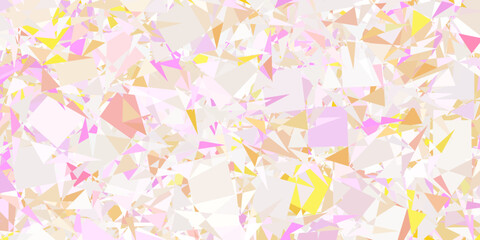 Light Pink, Yellow vector pattern with polygonal shapes.