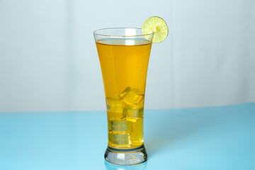 A glass of orange squash