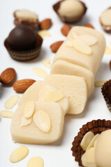 Concept of tasty sweet food, tasty marzipans