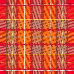 Tartan plaid pattern seamless vector background. Multicolored  for flannel shirt, blanket, throw, or other modern textile design. Herringbone woven texture.