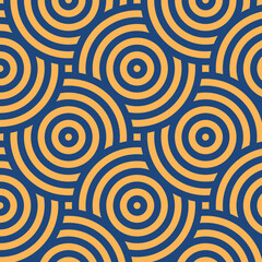 Orange and Blue Circle Seamless Pattern