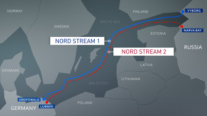 Fototapeta Nord Stream 1 and Nord Stream 2 Baltic Sea Pipeline obraz