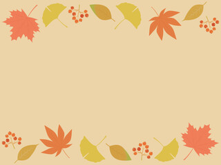 Naklejka na ściany i meble 秋イメージの背景素材　秋の植物