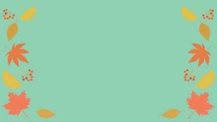 秋イメージの背景素材　秋の植物　横長　16:9