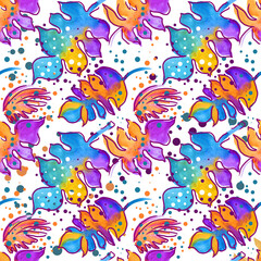 seamless bright pattern with abstract leaves.