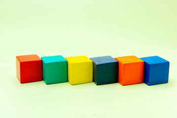 Colorful wooden block toys