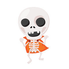 Fototapeta premium Halloween Character. Skeleton cartoon.