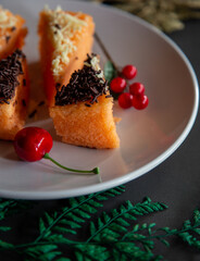 A plate of soft cakes