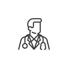 Fototapeta premium Doctor avatar line icon
