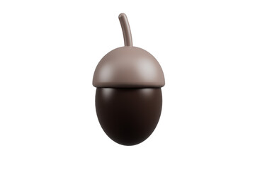 Happy Thahksgiving day acorn without background 3d render.