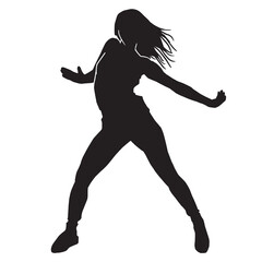 Fototapeta na wymiar silhouette of a woman dancing. Silhouettes of sexy beautiful women dancing
