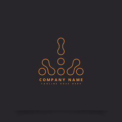 Monogram logo design with creative dot concept,Outline Circle Shapes Dot Liquid isolated, Usable for Business and Technology Logos. Flat Vector Logo Design Template Element.