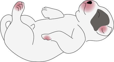 cute sleeping puppy doodle style