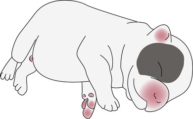 cute sleeping puppy doodle style