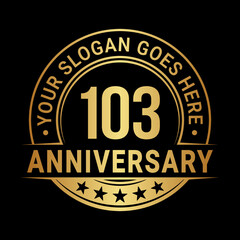 Fototapeta premium 103 years anniversary logo design template. Vector illustration 