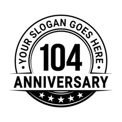 104 years anniversary logo design template. Vector illustration	