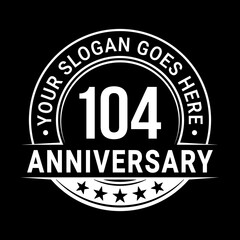 104 years anniversary logo design template. Vector illustration	