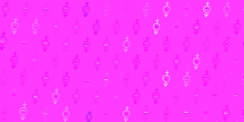 Light Purple vector backdrop with women power symbols.