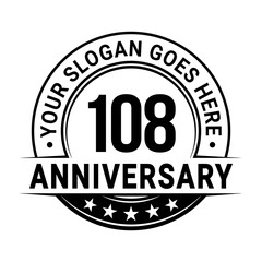 Fototapeta premium 108 years anniversary logo design template. Vector illustration 